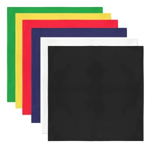 12 Pack Cotton Solid Bandanas - Fast FREE Shipping