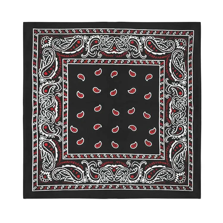 6 Pack XL Cotton Paisley Bandanas - Fast FREE Shipping