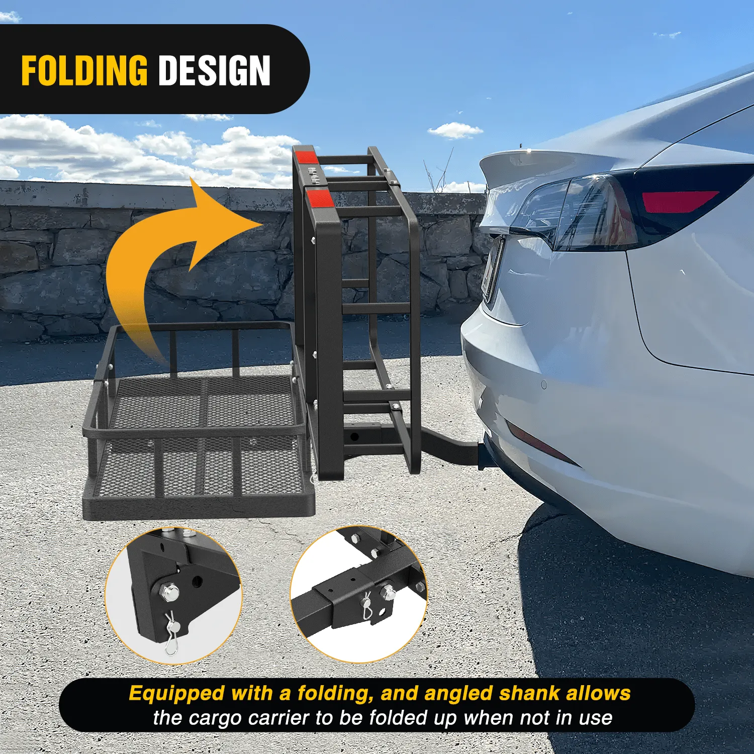 60 x 20 x 7.87 Inch Hitch Cargo Carrier Set Fits 2-Inch Hitch Receiver with Lock Hitch