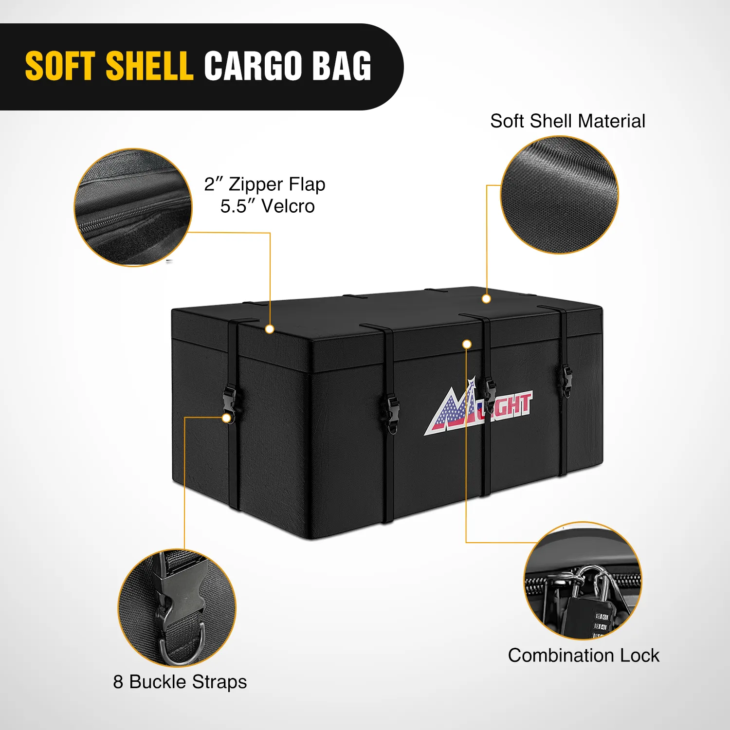 60 x 20 x 7.87 Inch Hitch Cargo Carrier Set Fits 2-Inch Hitch Receiver with Lock Hitch