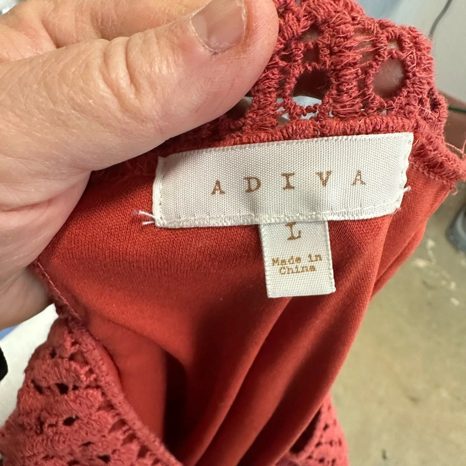 Adiva Red Cropped  Crochet Embellished Tank Top