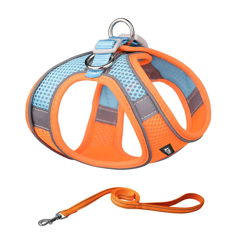 Aiitle Soft Adjustable Mesh Dog Harness Leash Set Purple