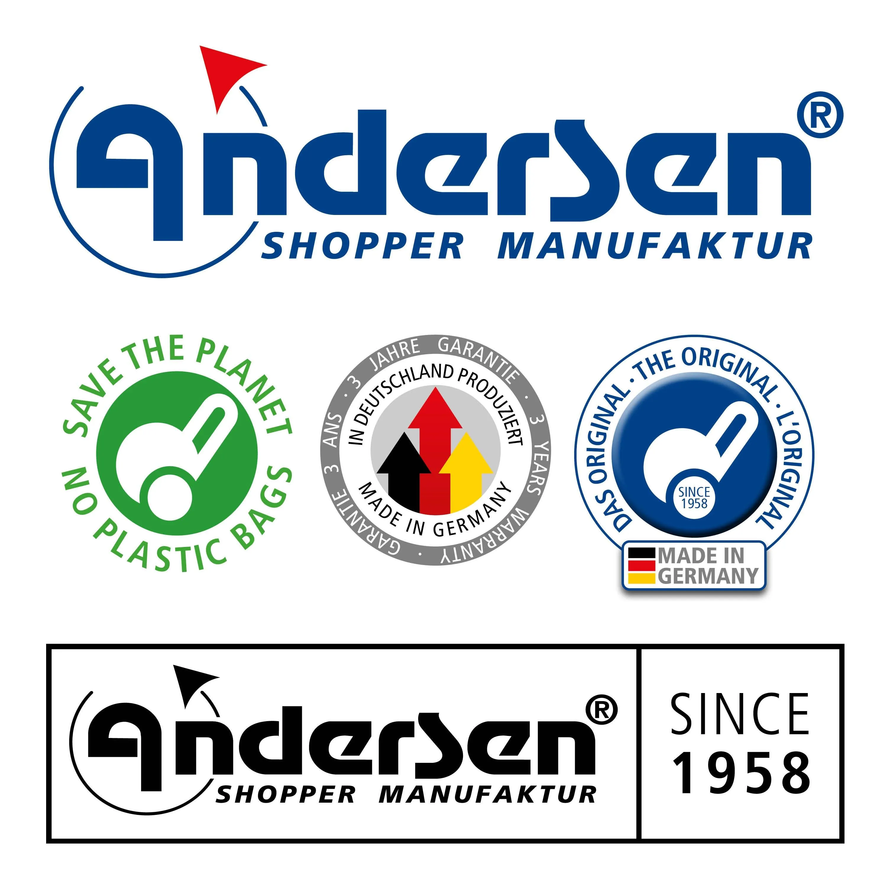 Andersen-Shopper | Bike Trailer | Shopping Trolley | Unus Frame | Basil Bloom Bag