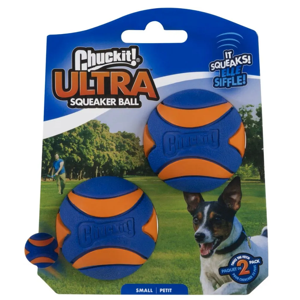 Chuckit! Ultra Squeaker Ball Toy For Dogs, Small (2 pack)