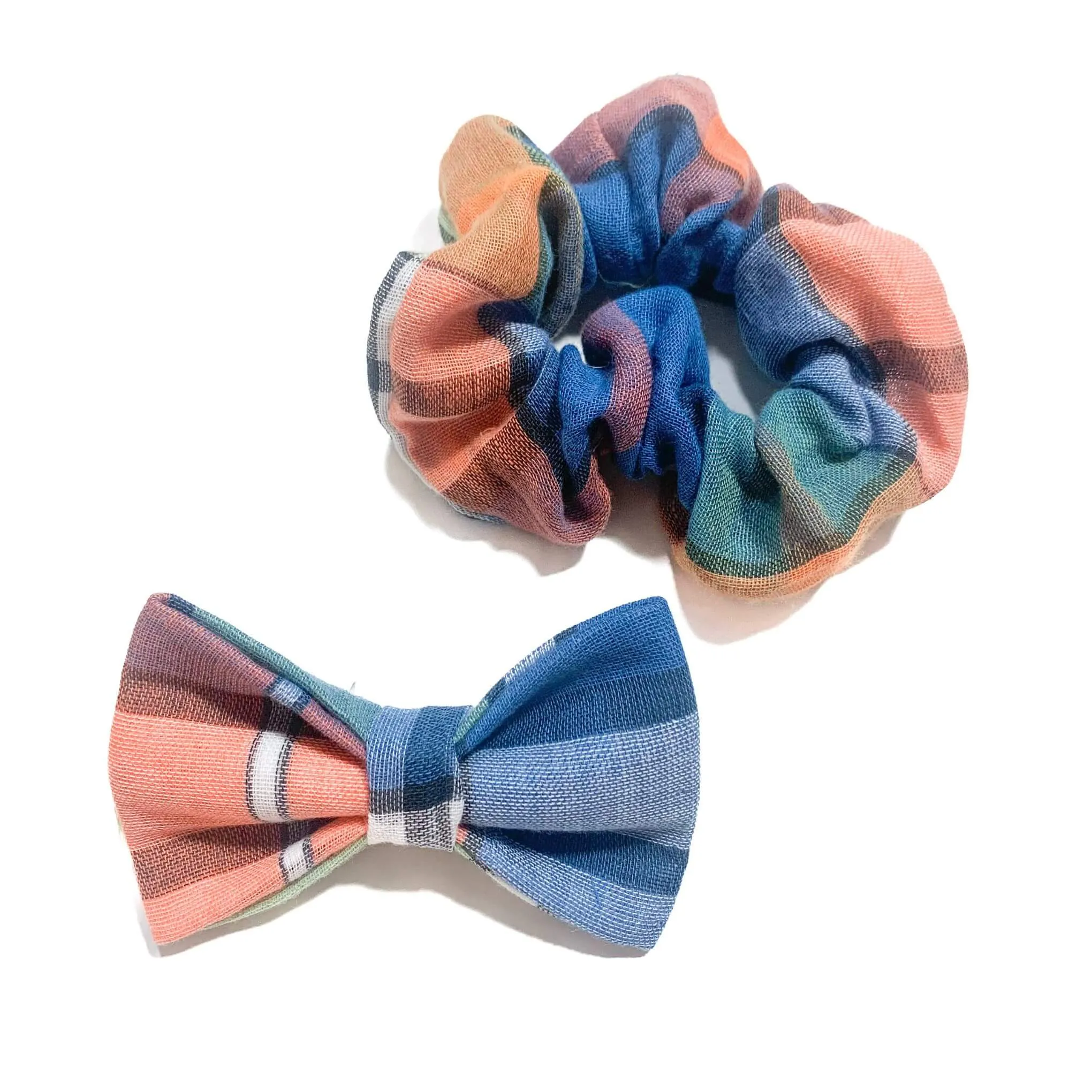 Citrus Sky Tartan Matching Scrunchie
