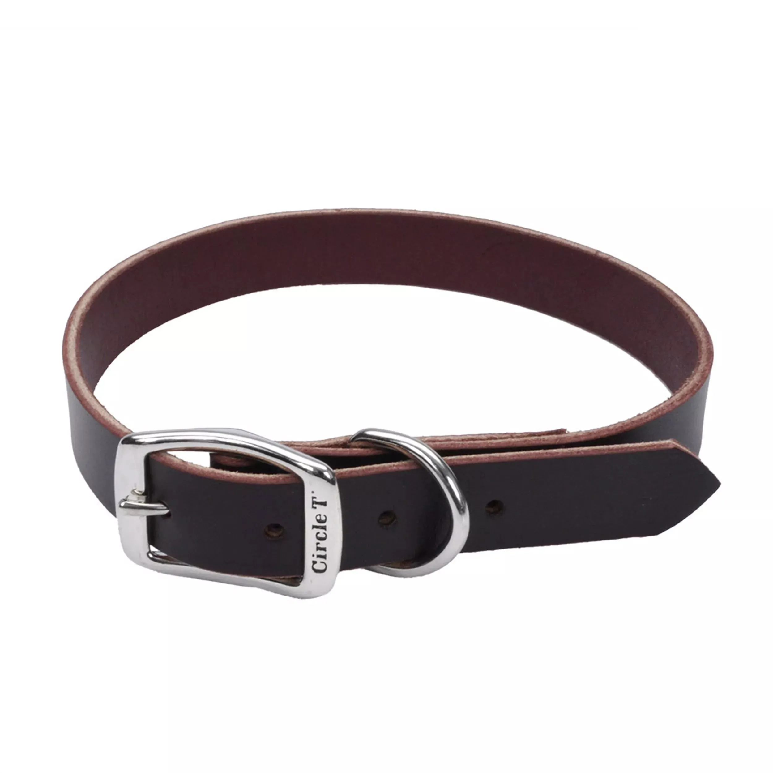 Coastal Pet Products Circle T Latigo Leather Town Dog Collar Small 5/8" X 16"