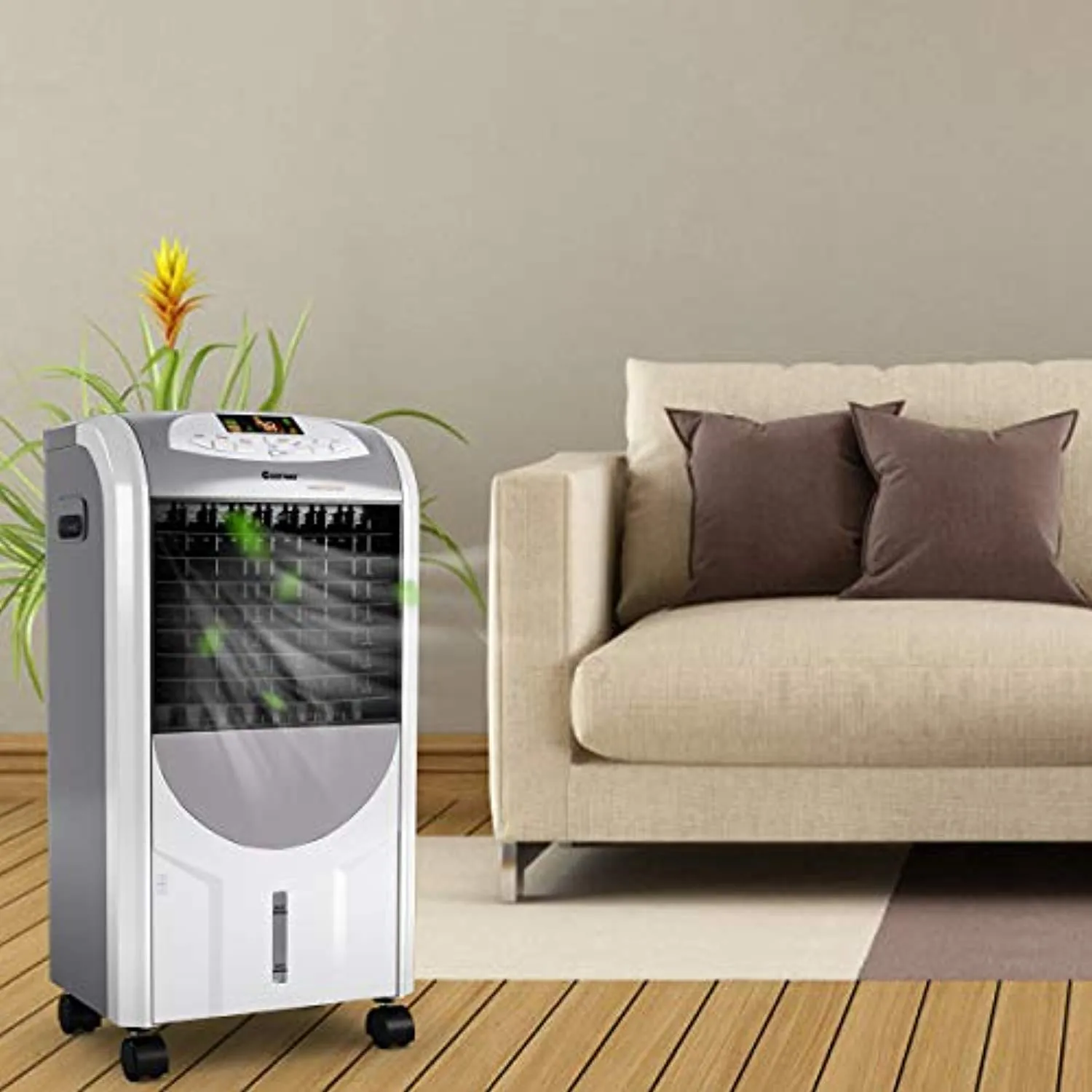 Compact Portable Air Conditioner with Fan Filter Humidifier Ice Crystal Box Remote Control