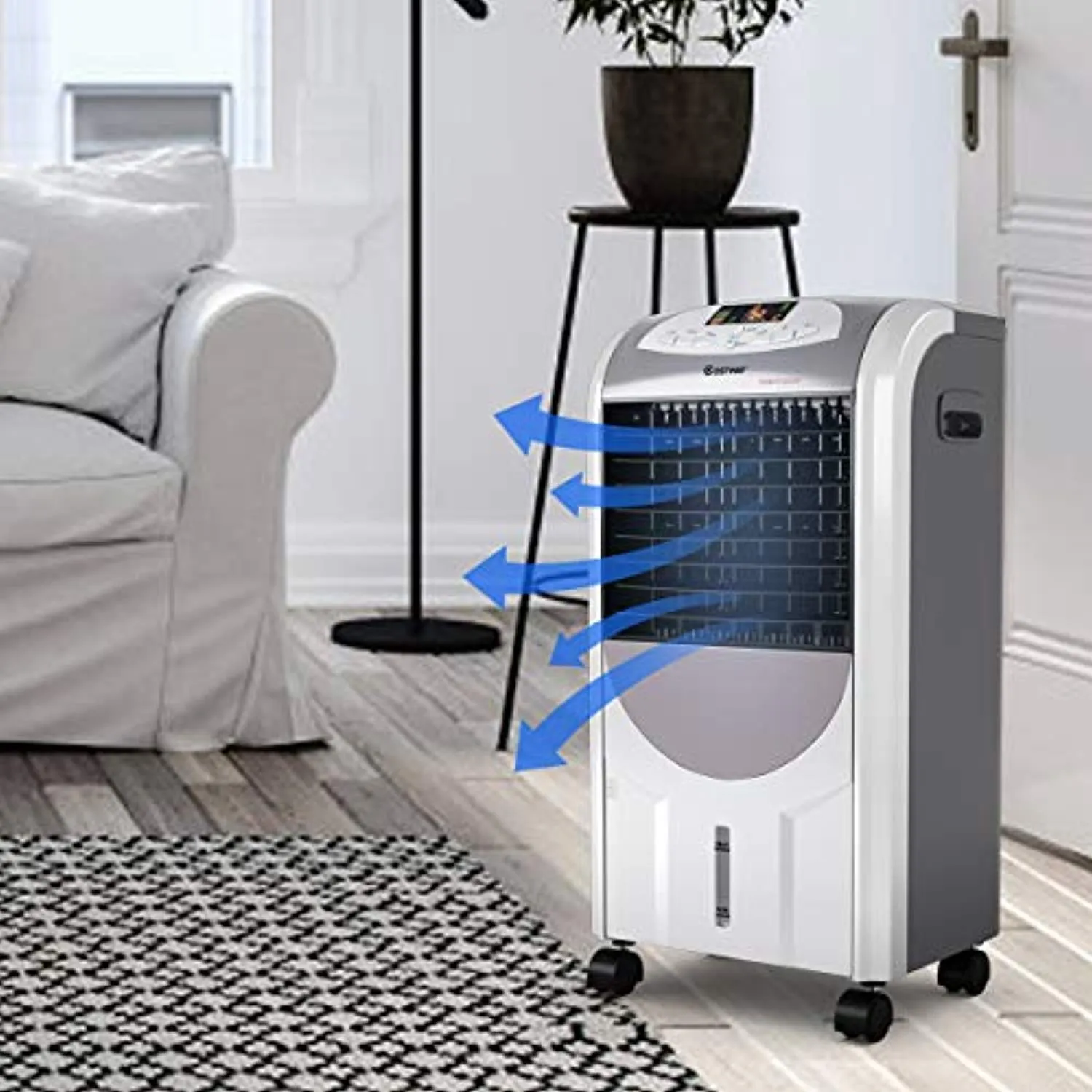 Compact Portable Air Conditioner with Fan Filter Humidifier Ice Crystal Box Remote Control