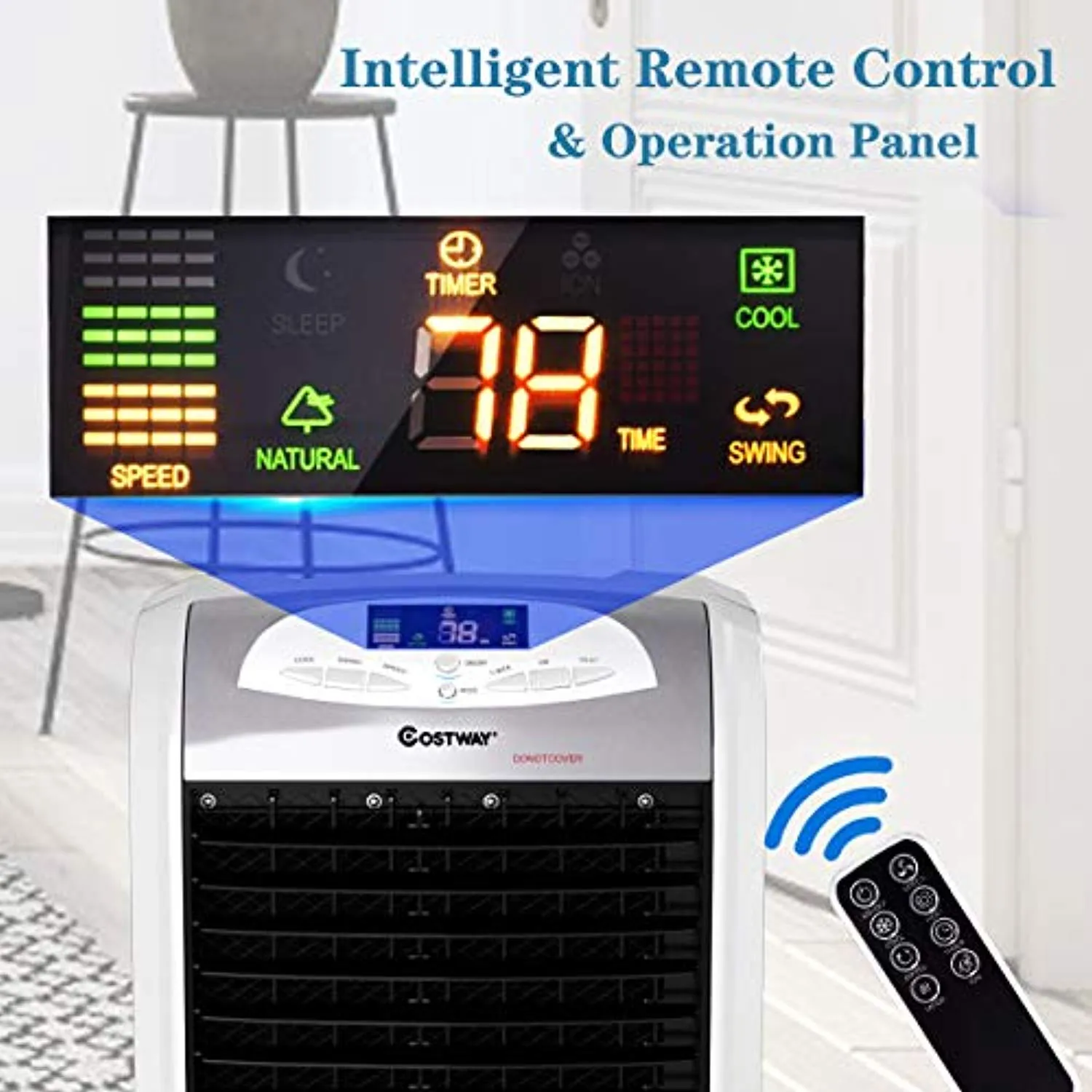 Compact Portable Air Conditioner with Fan Filter Humidifier Ice Crystal Box Remote Control