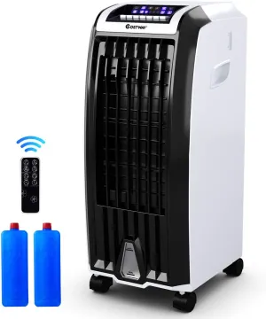 Compact Portable Air Conditioner with Fan Filter Humidifier Ice Crystal Box Remote Control