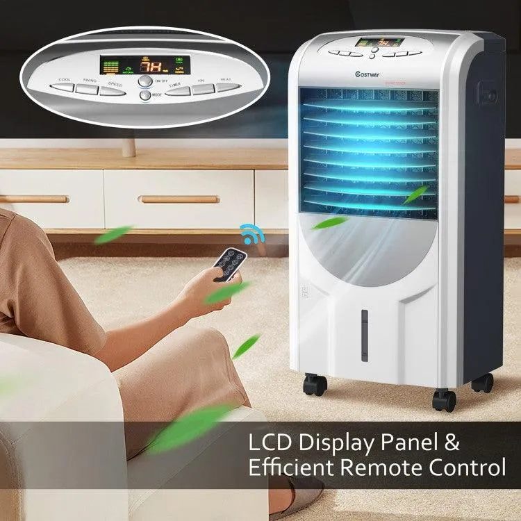 [Costway EP23664B] Portable Air Cooler Fan with Heater and Humidifier Function