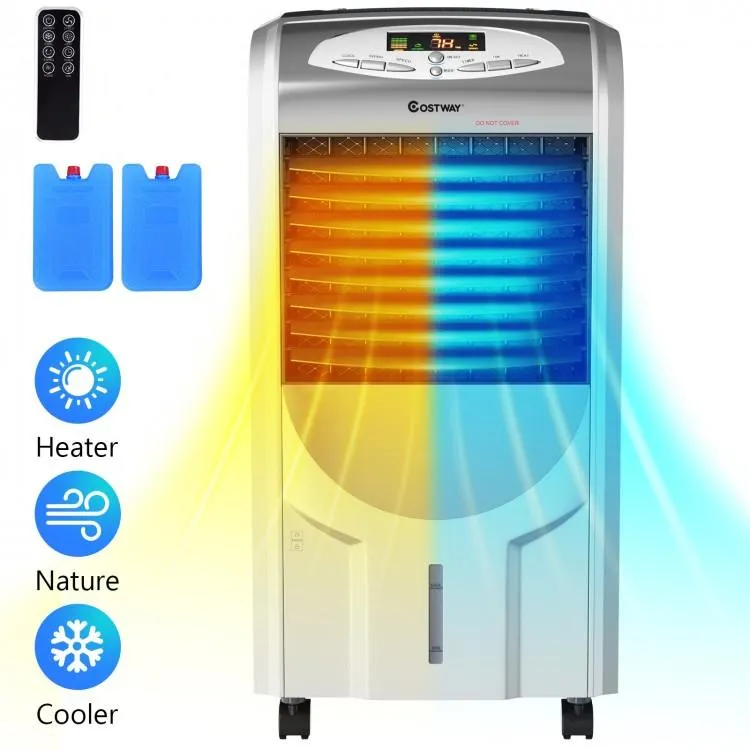 [Costway EP23664B] Portable Air Cooler Fan with Heater and Humidifier Function