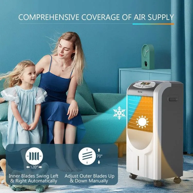 [Costway EP23664B] Portable Air Cooler Fan with Heater and Humidifier Function