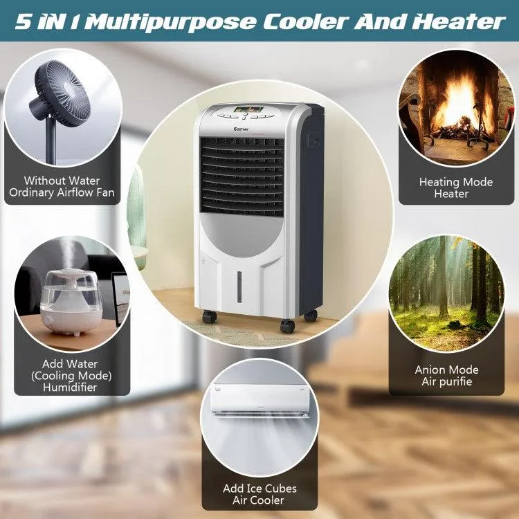 [Costway EP23664B] Portable Air Cooler Fan with Heater and Humidifier Function