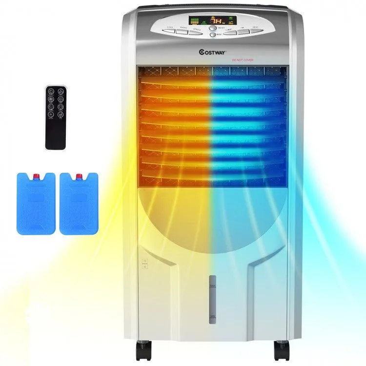 [Costway EP23664B] Portable Air Cooler Fan with Heater and Humidifier Function