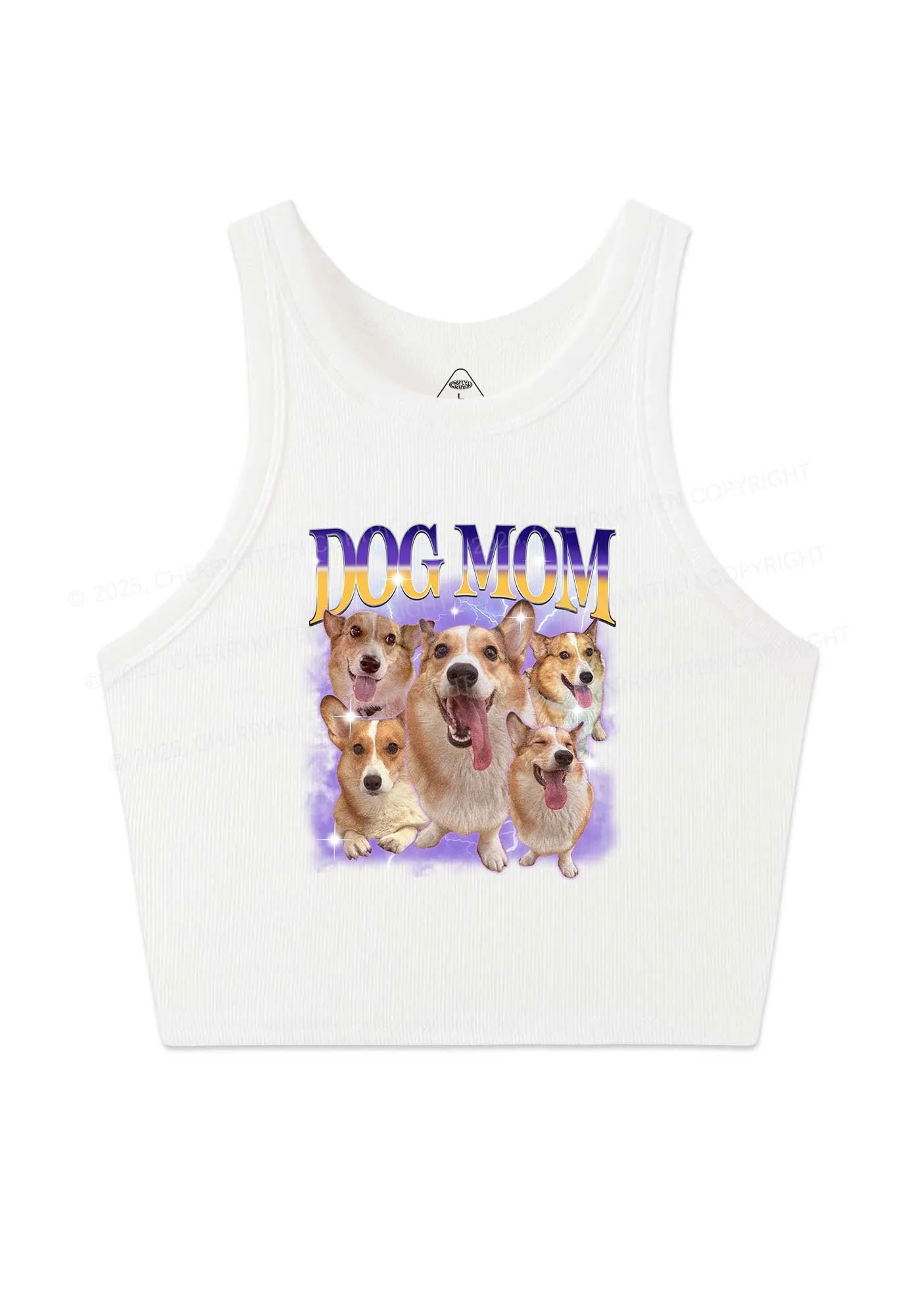 Custom Photo Dog Mom Y2K Crop Tank Top Cherrykitten