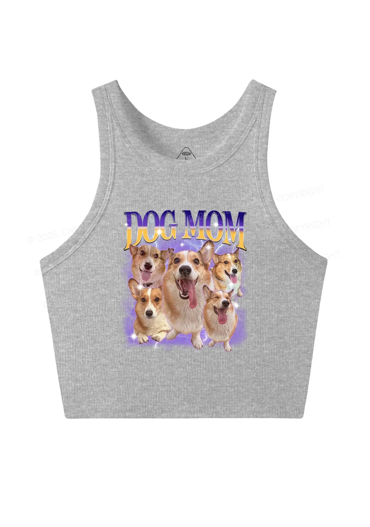 Custom Photo Dog Mom Y2K Crop Tank Top Cherrykitten