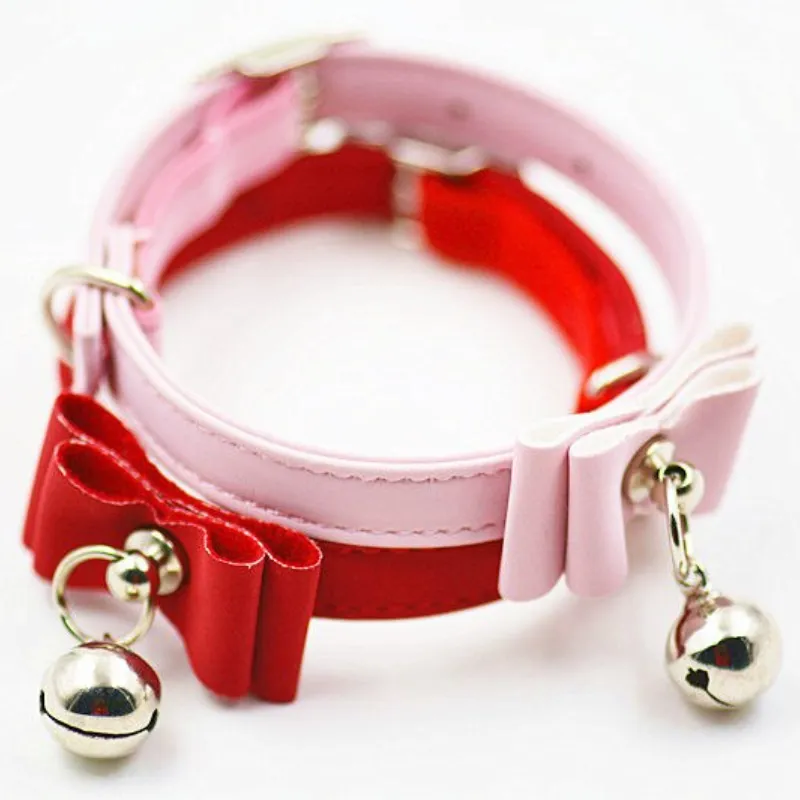 Cute Bow Tie Styled Collar With Bell