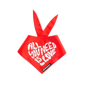 Dogobow All You Need Is Love Bandana for Dogs (Red)