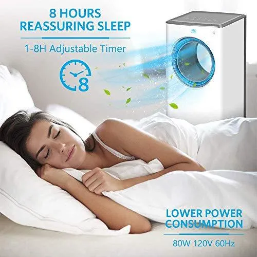 Evaporative Air Cooler-3-in-1 Portable Air Cooling Fan, Instant Cool & Humidify with 3 Speeds, No Noise Tower Fan, No Dust, 3 Modes, 8H Timer, Bladeless Fan for Large Room Office