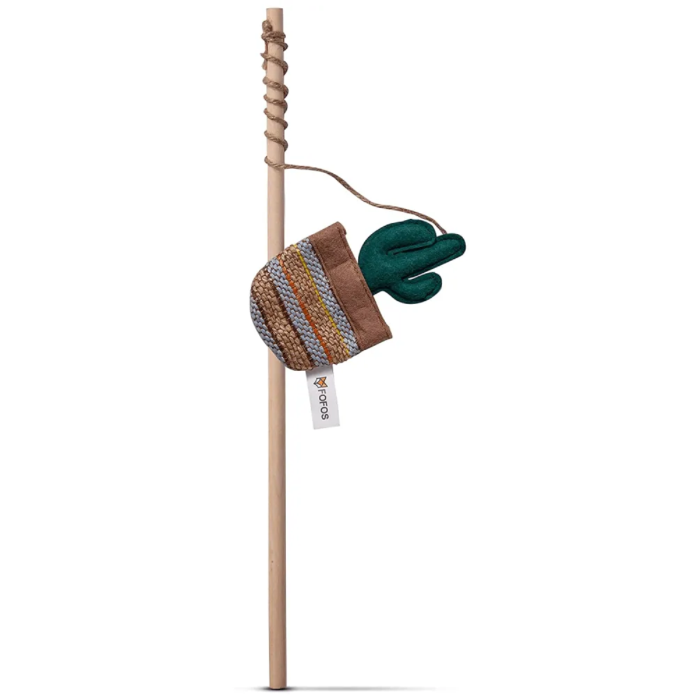 Fofos Austin Cactus with Wooden Stick Toy for Cats