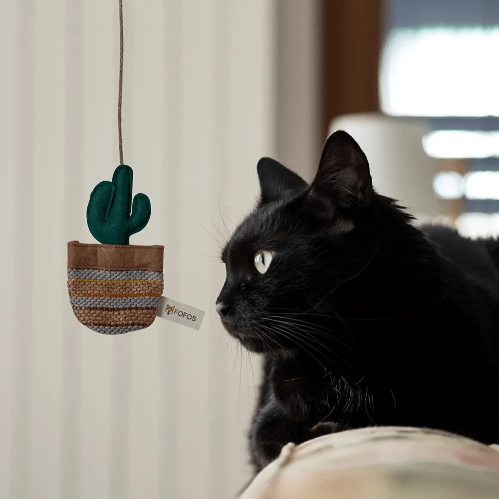 Fofos Austin Cactus with Wooden Stick Toy for Cats