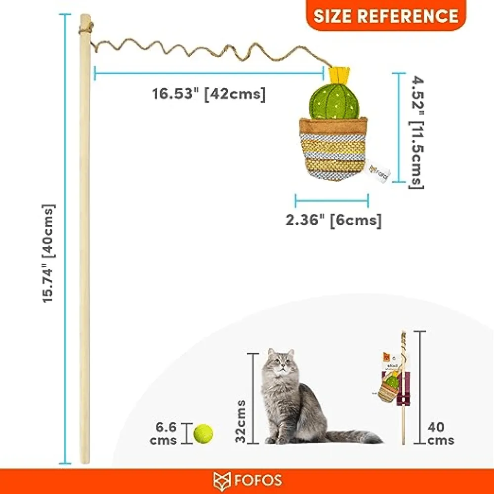 Fofos Cactus Wand EL Paso Toy for Cats