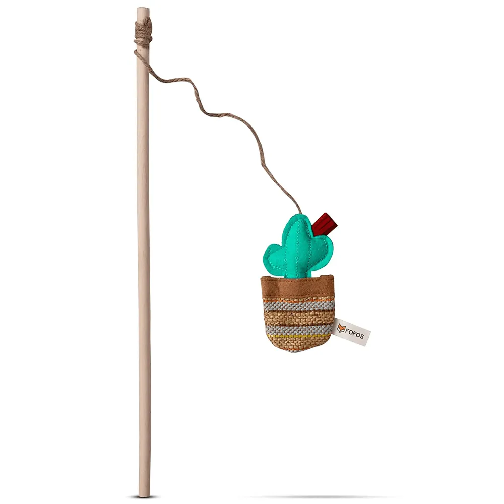 Fofos Phoenix Cactus with Wooden Stick Toy for Cats