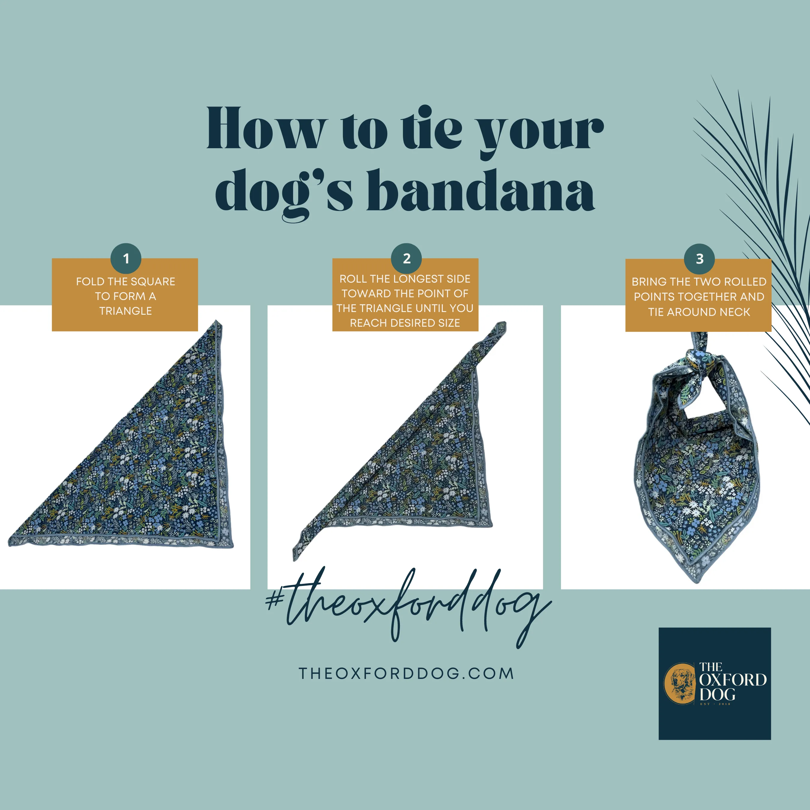 Holiday Village in Mint Dog Bandana
