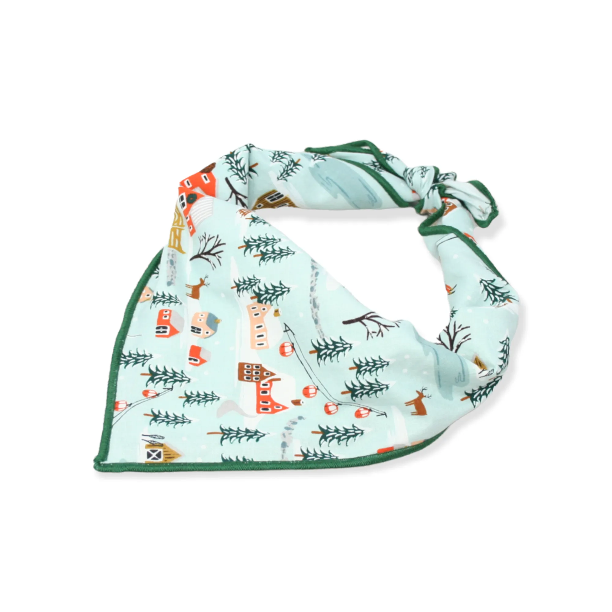 Holiday Village in Mint Dog Bandana