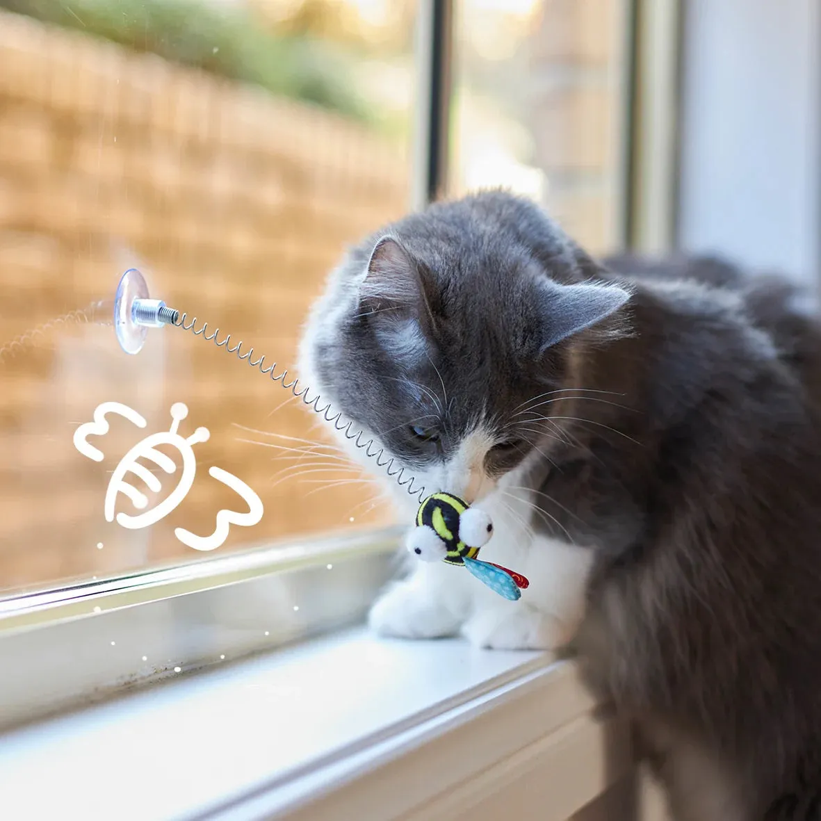 Kazoo Bouncy Bee Cat Toy