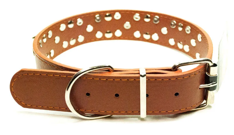Large Double Studded Spike Collar