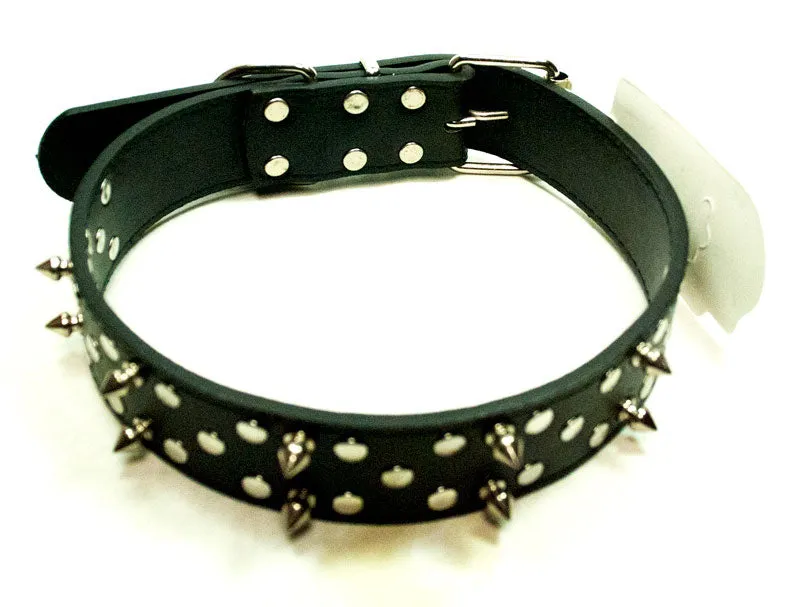 Large Double Studded Spike Collar