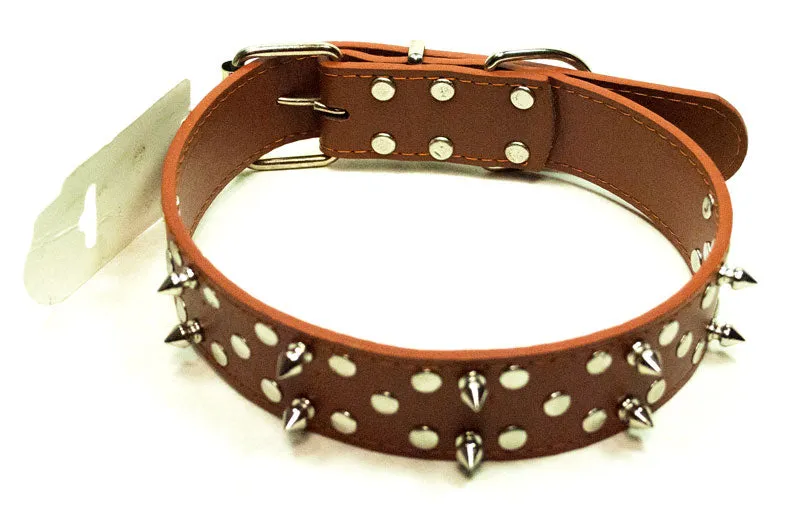 Large Double Studded Spike Collar