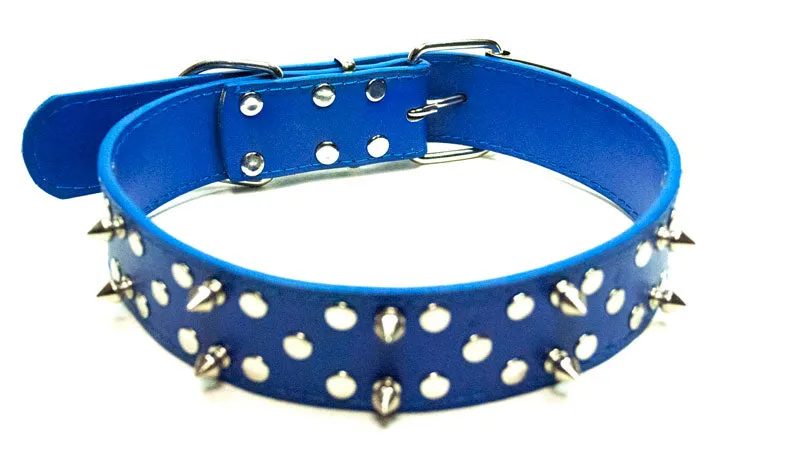 Large Double Studded Spike Collar