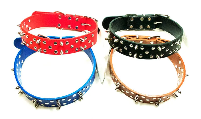 Large Double Studded Spike Collar