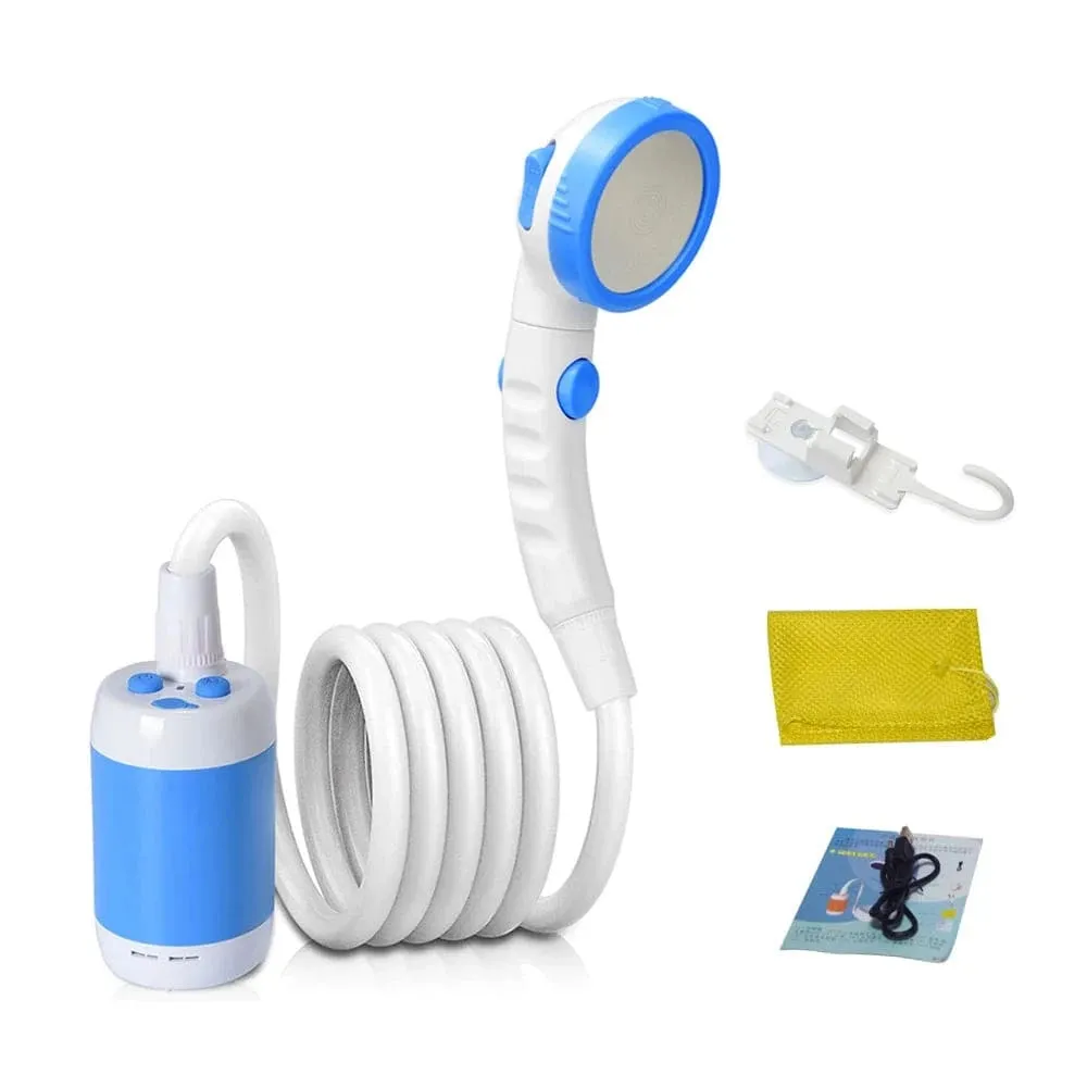 Outdoor Camping Shower Portable Electric Shower Pump IPX7 Waterproof & 5000mAh Rechargeable Battery Powered for Camping Hiking