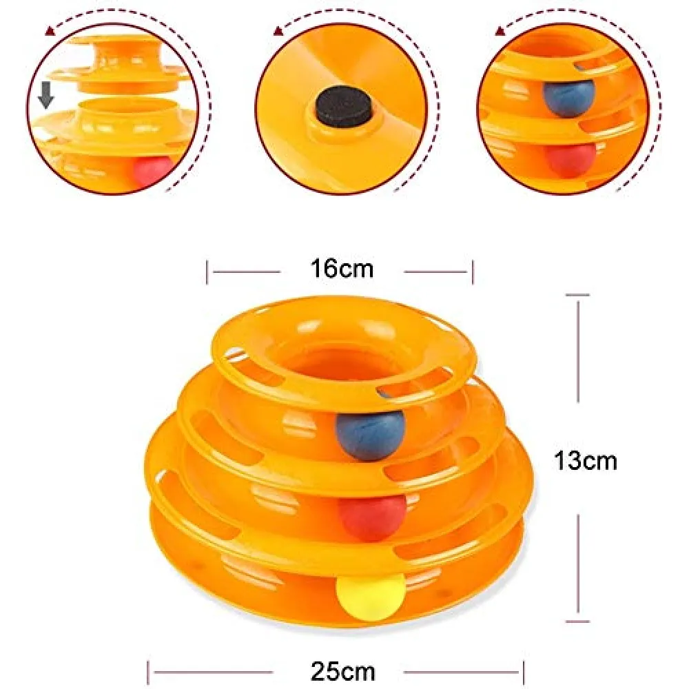 Pet Vogue Multi Level Puzzle and Fofos Wand Crocodile Toy for Cats Combo
