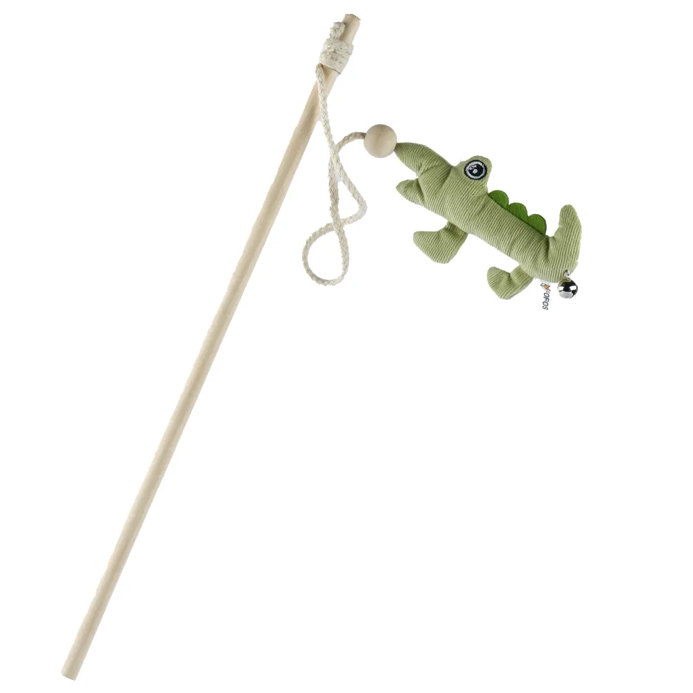 Pet Vogue Multi Level Puzzle and Fofos Wand Crocodile Toy for Cats Combo