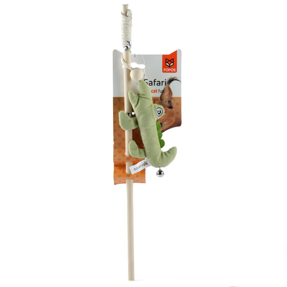 Pet Vogue Multi Level Puzzle and Fofos Wand Crocodile Toy for Cats Combo