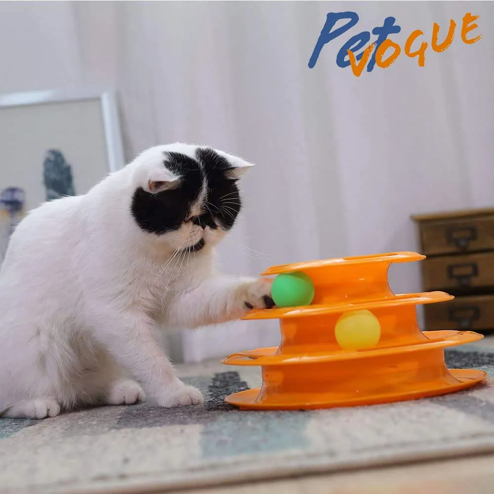 Pet Vogue Multi Level Puzzle and Fofos Wand Crocodile Toy for Cats Combo