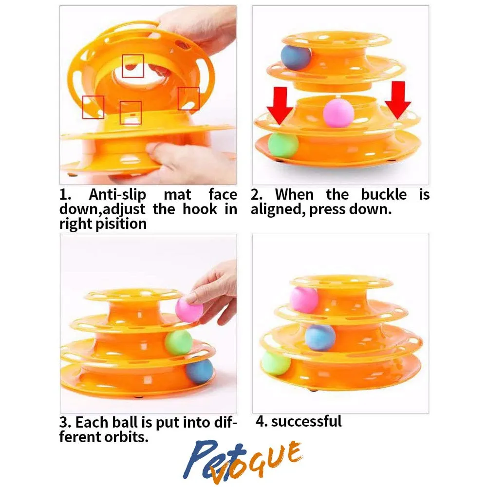 Pet Vogue Multi Level Puzzle and Fofos Wand Crocodile Toy for Cats Combo