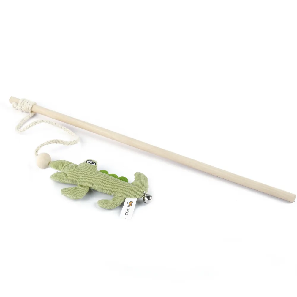 Pet Vogue Multi Level Puzzle and Fofos Wand Crocodile Toy for Cats Combo