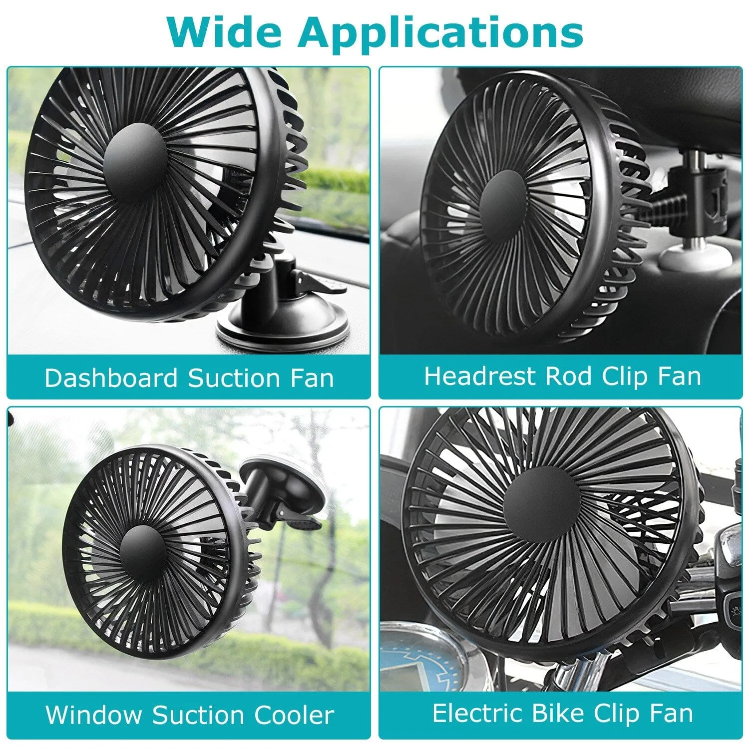 Portable Rotatable Car Cooling Fan