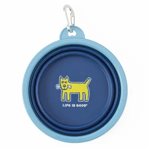 Rocket with Bone Silicone Travel Dog Bowl