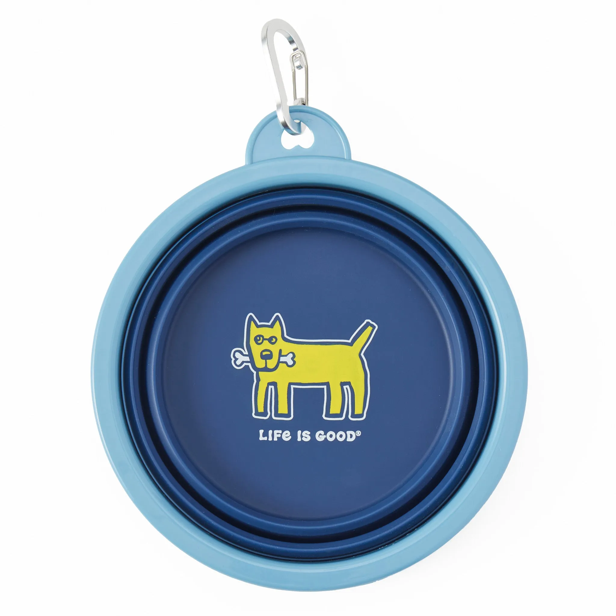 Rocket with Bone Silicone Travel Dog Bowl