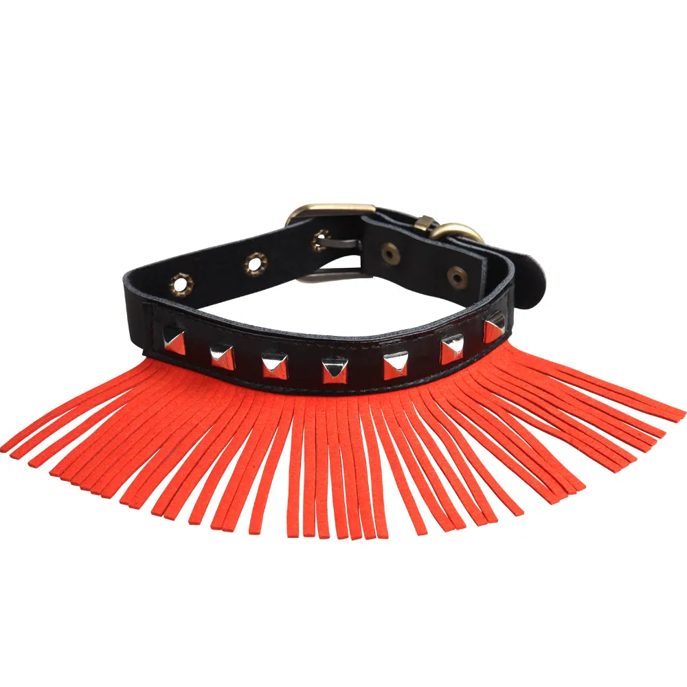 Stylish Orange Tassel Collar For Pet - A018