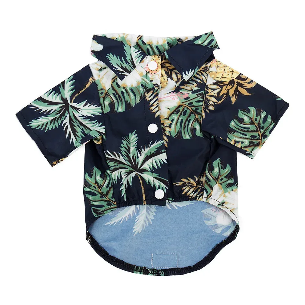Summer Dog Clothes | Cool Beach Hawaiian Style Dog and Cat Shirt | Short Sleeve Coconut Tree Print | 2024 New Fashion Gift for Pets