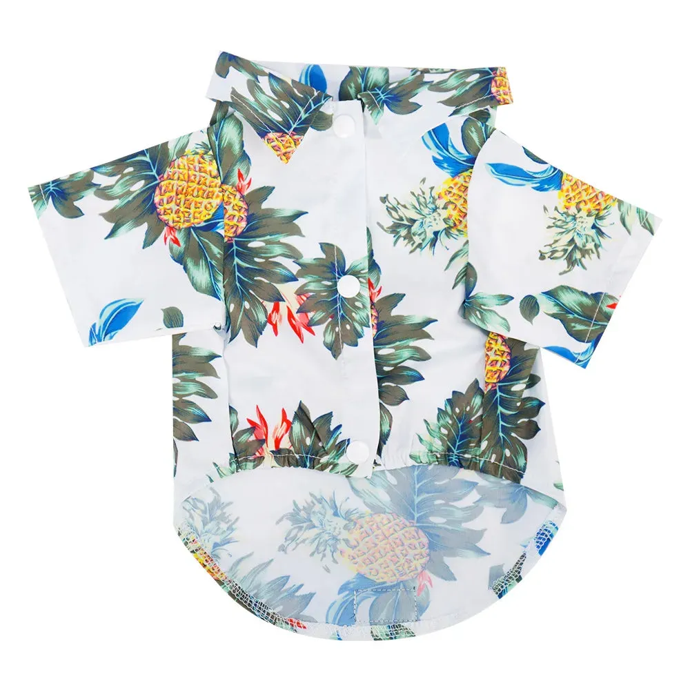 Summer Dog Clothes | Cool Beach Hawaiian Style Dog and Cat Shirt | Short Sleeve Coconut Tree Print | 2024 New Fashion Gift for Pets