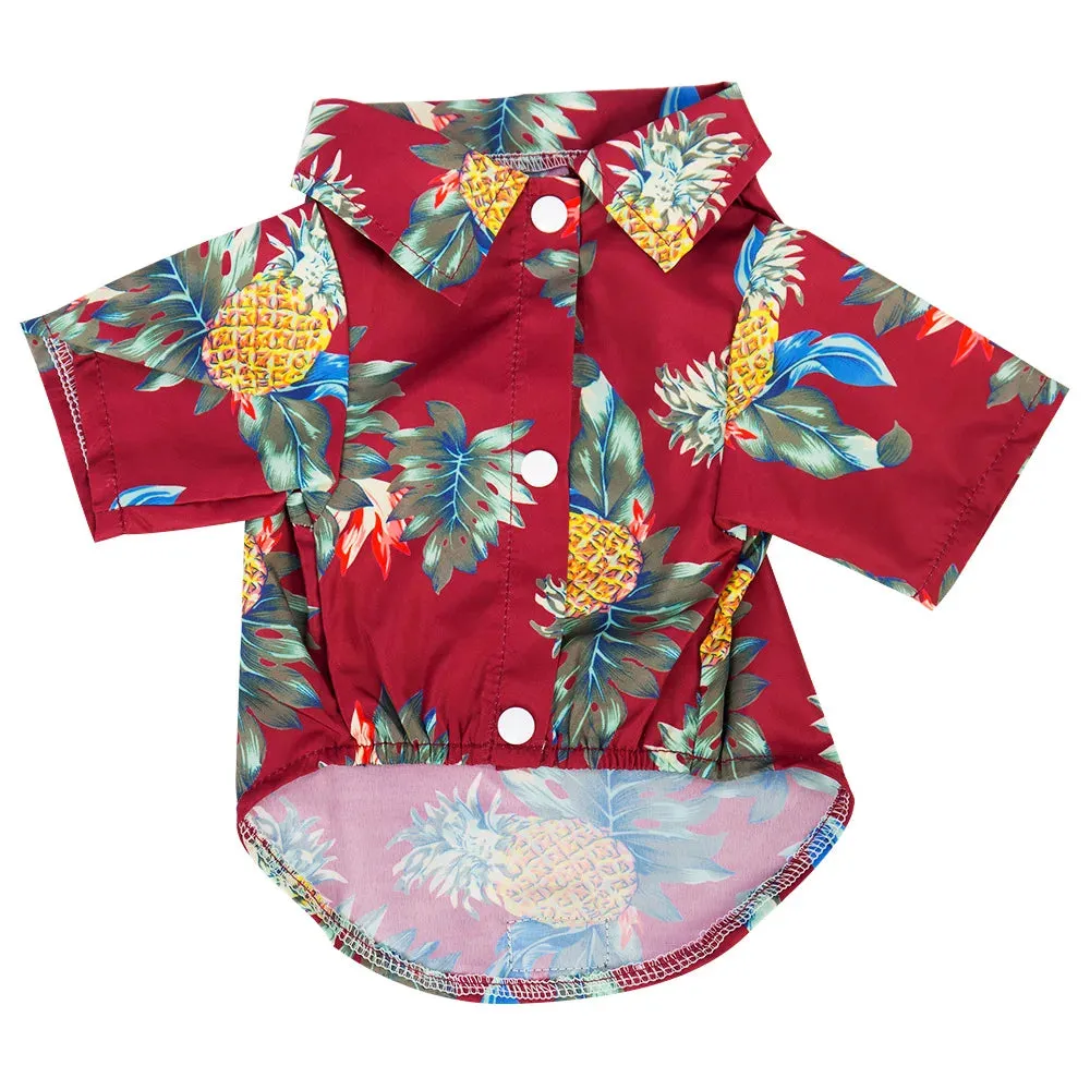 Summer Dog Clothes | Cool Beach Hawaiian Style Dog and Cat Shirt | Short Sleeve Coconut Tree Print | 2024 New Fashion Gift for Pets